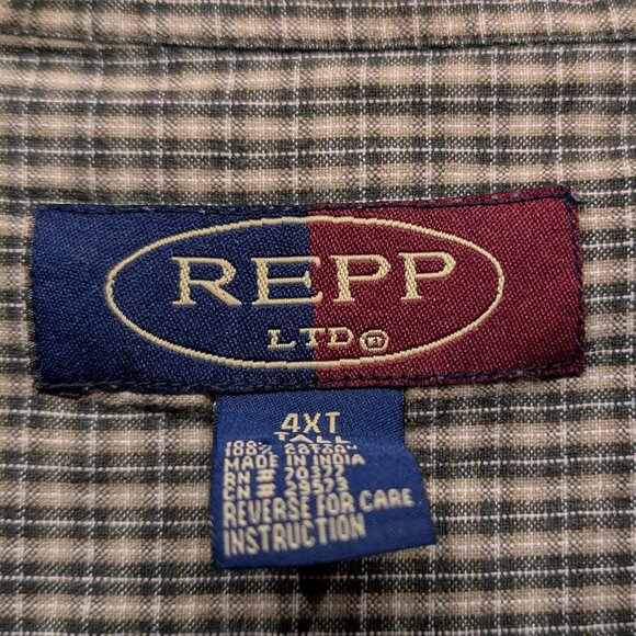 REPP LTD Short Sleeve Button Down Size 4XT TALL - Picture 6 of 12